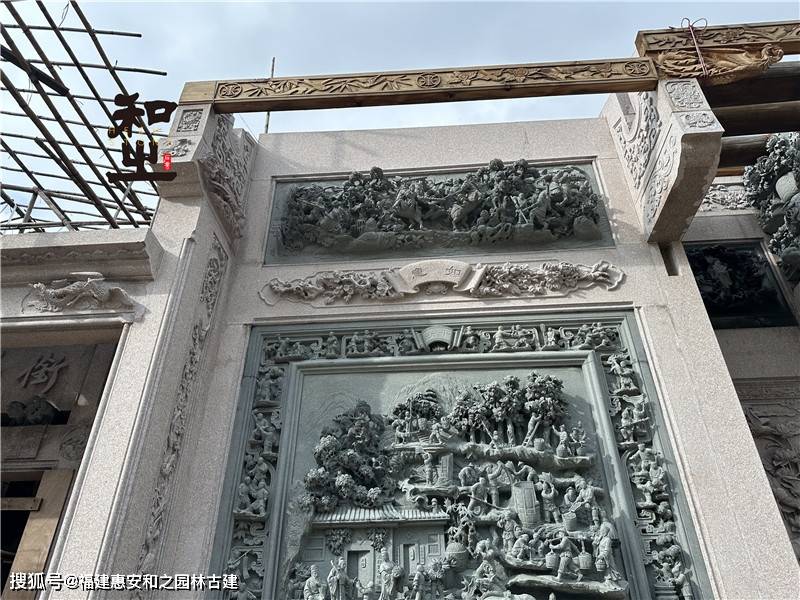 閩南祠堂石雕裝飾浮雕壁畫雕刻