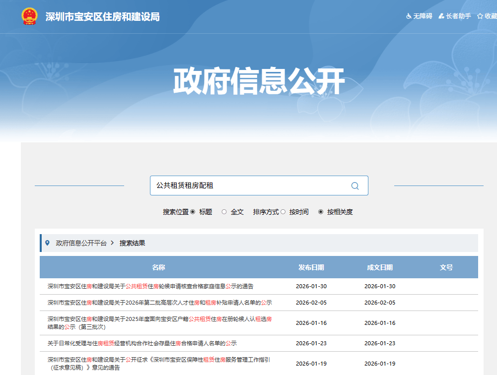 如何看到深圳公租房配租訊息？附十區查詢入口