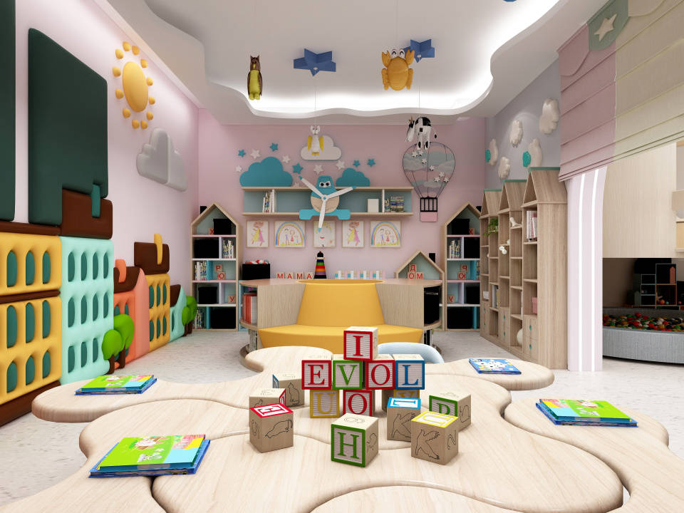 陝西幼兒園裝修施工，陝西幼兒園地面鋪裝，陝西託兒所裝修施工